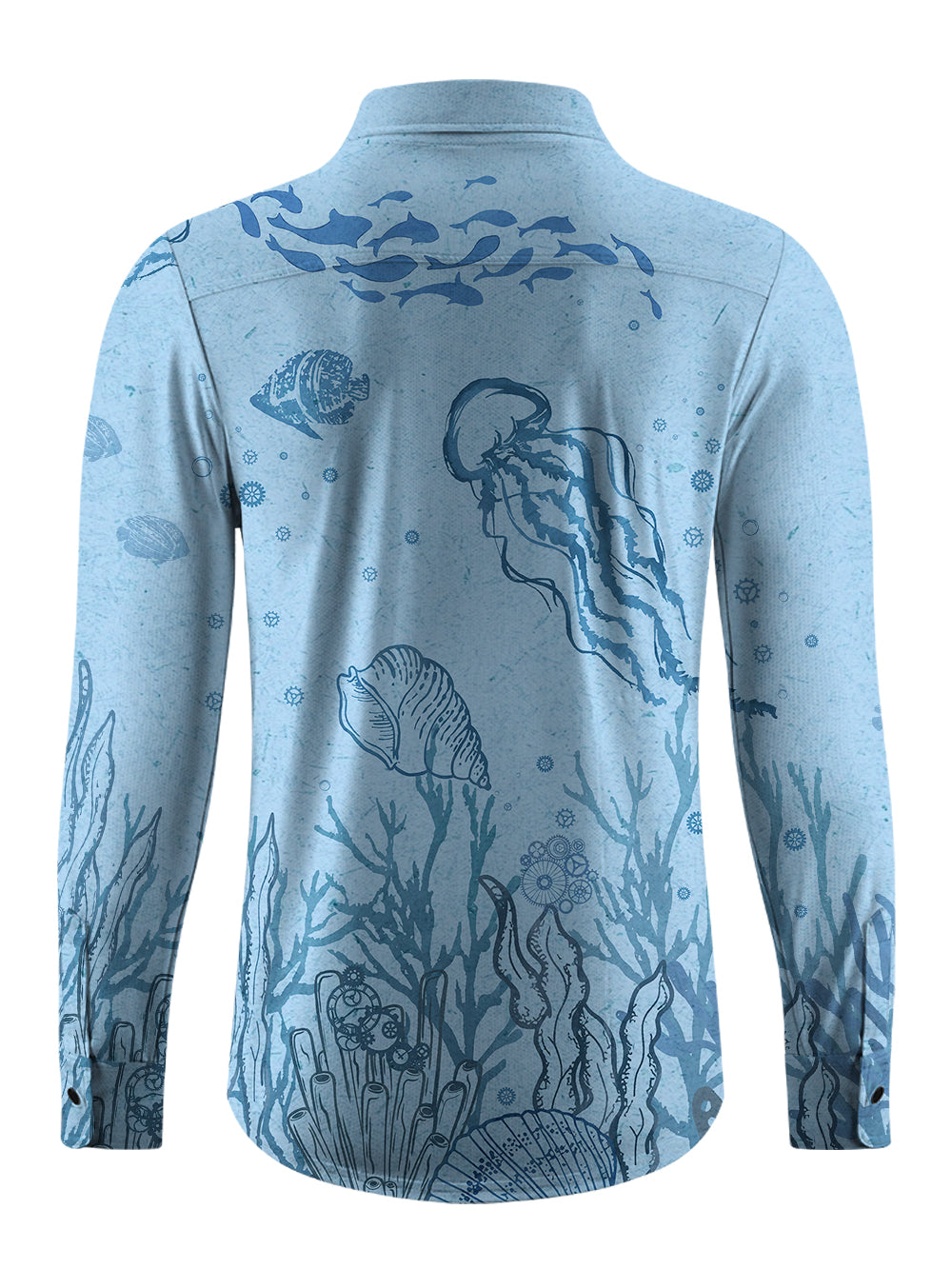 Orionride Ocean Jellyfish Men's Stretchy Breathable Long Sleeve Gravel Shirt