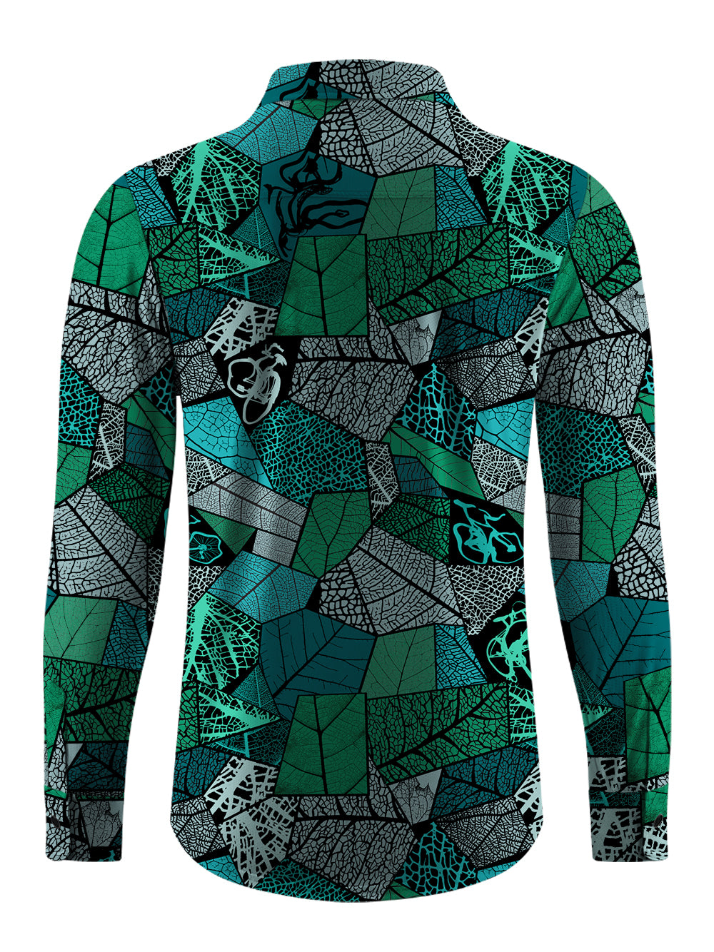 Orionride Leaf Stitching Bicycle Men's Stretchy Breathable Long Sleeve Gravel Shirt