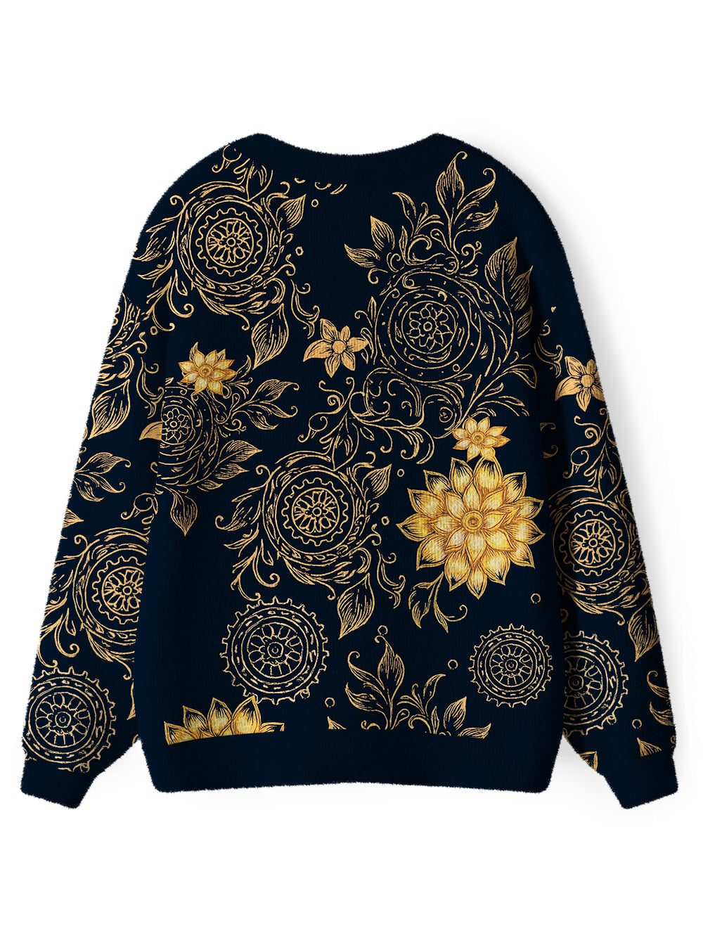 Orionride Golden Flowers Men's Cardigan Knit Sweaters