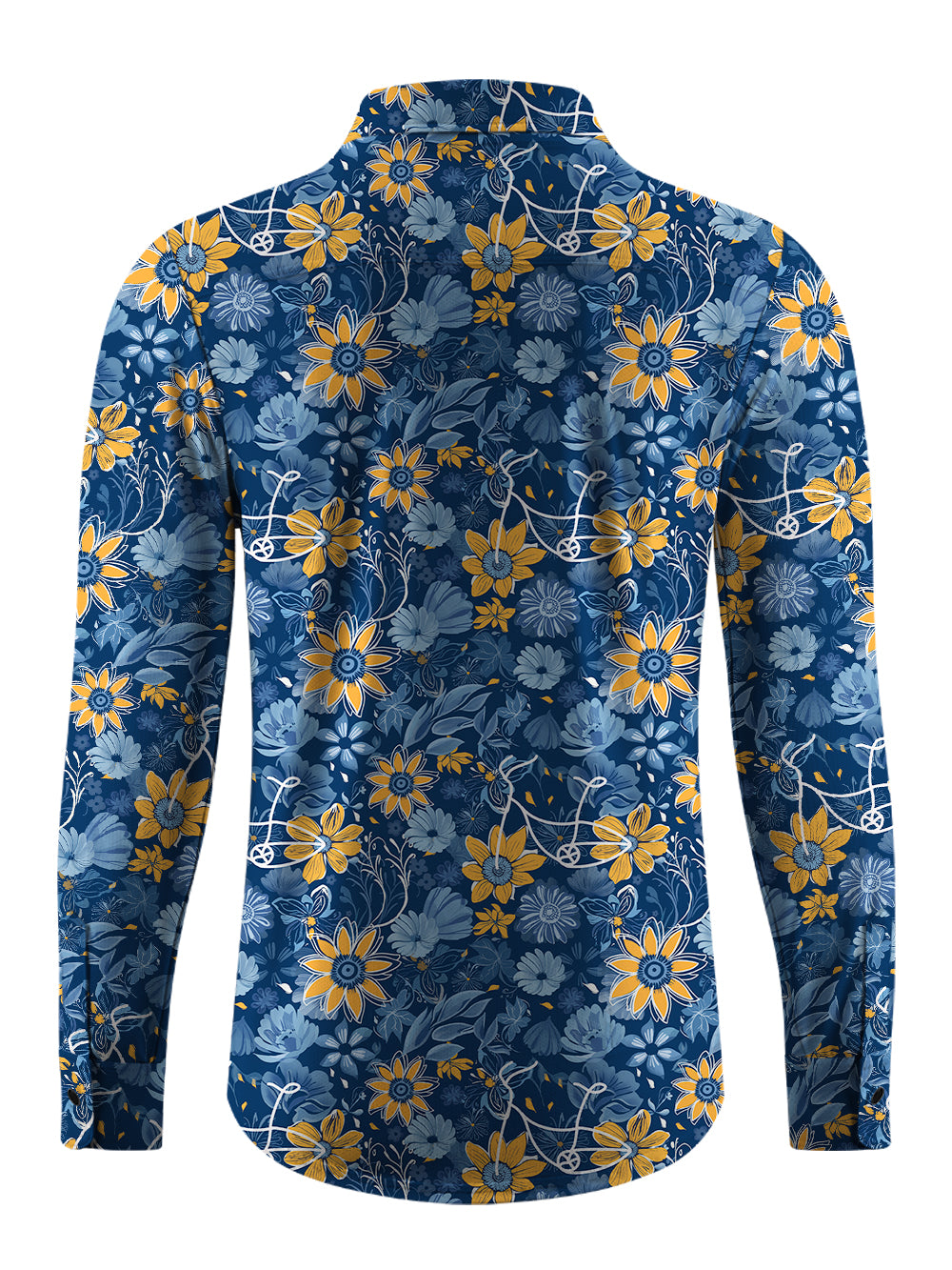 Orionride Flower Paradise Men's Stretchy Breathable Long Sleeve Gravel Shirt
