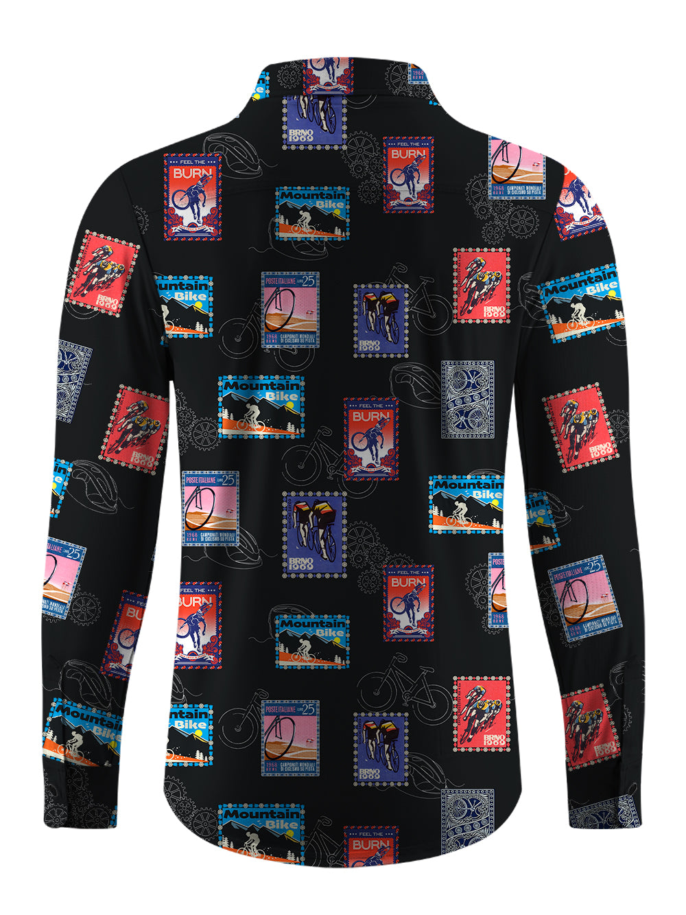 Orionride Stamp Collecting Men's Stretchy Breathable Long Sleeve Gravel Shirt