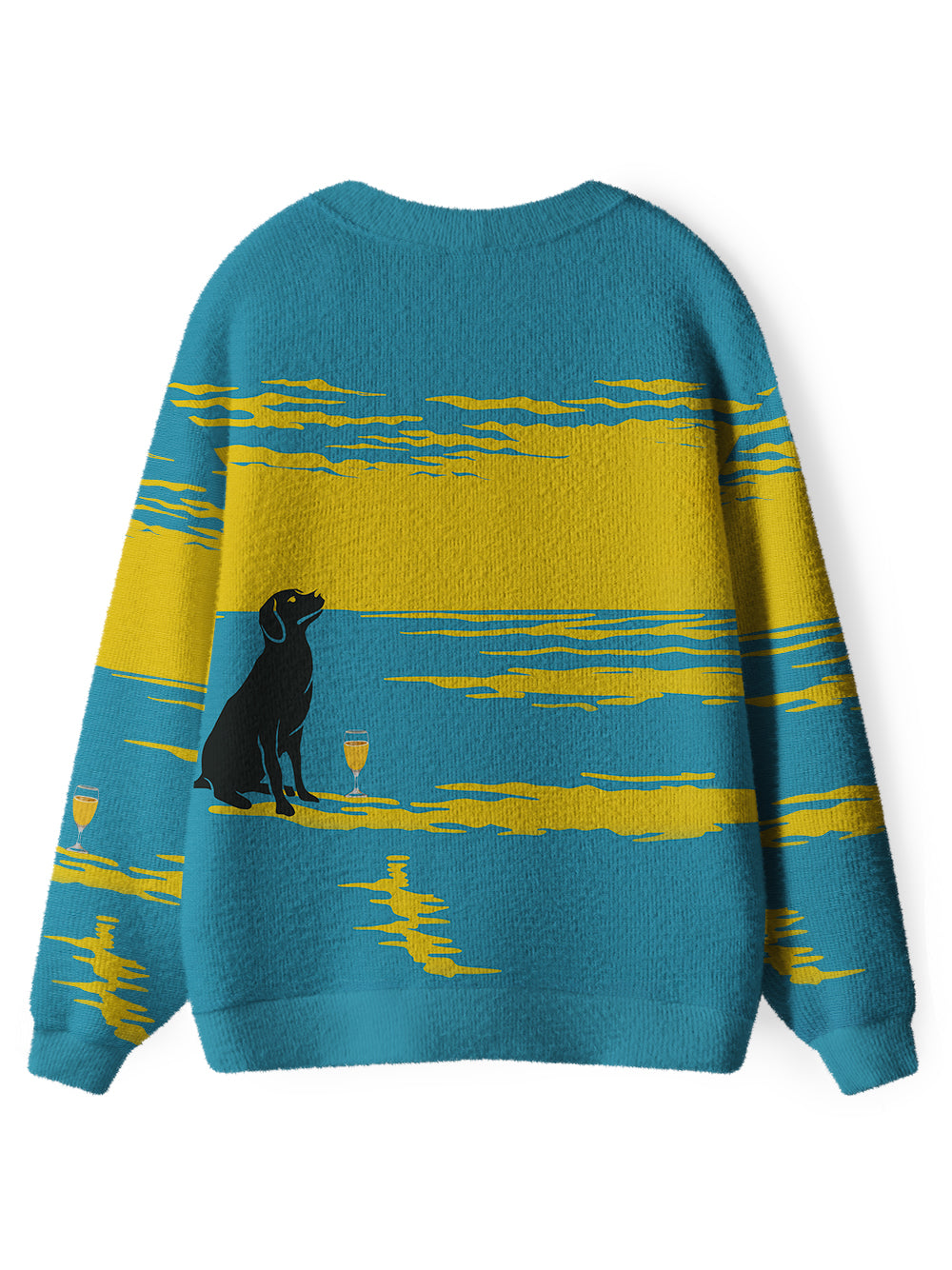 Orionride Labrador On The Beach Men's Cardigan Knit Sweaters