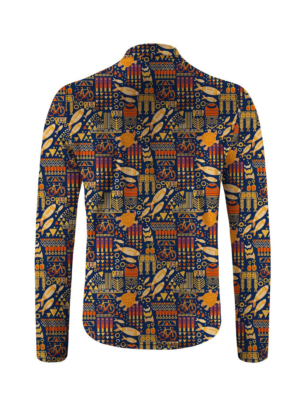 Orionride Bicycle And Fish Long Sleeve Half Zipper Mountain Bike Jersey