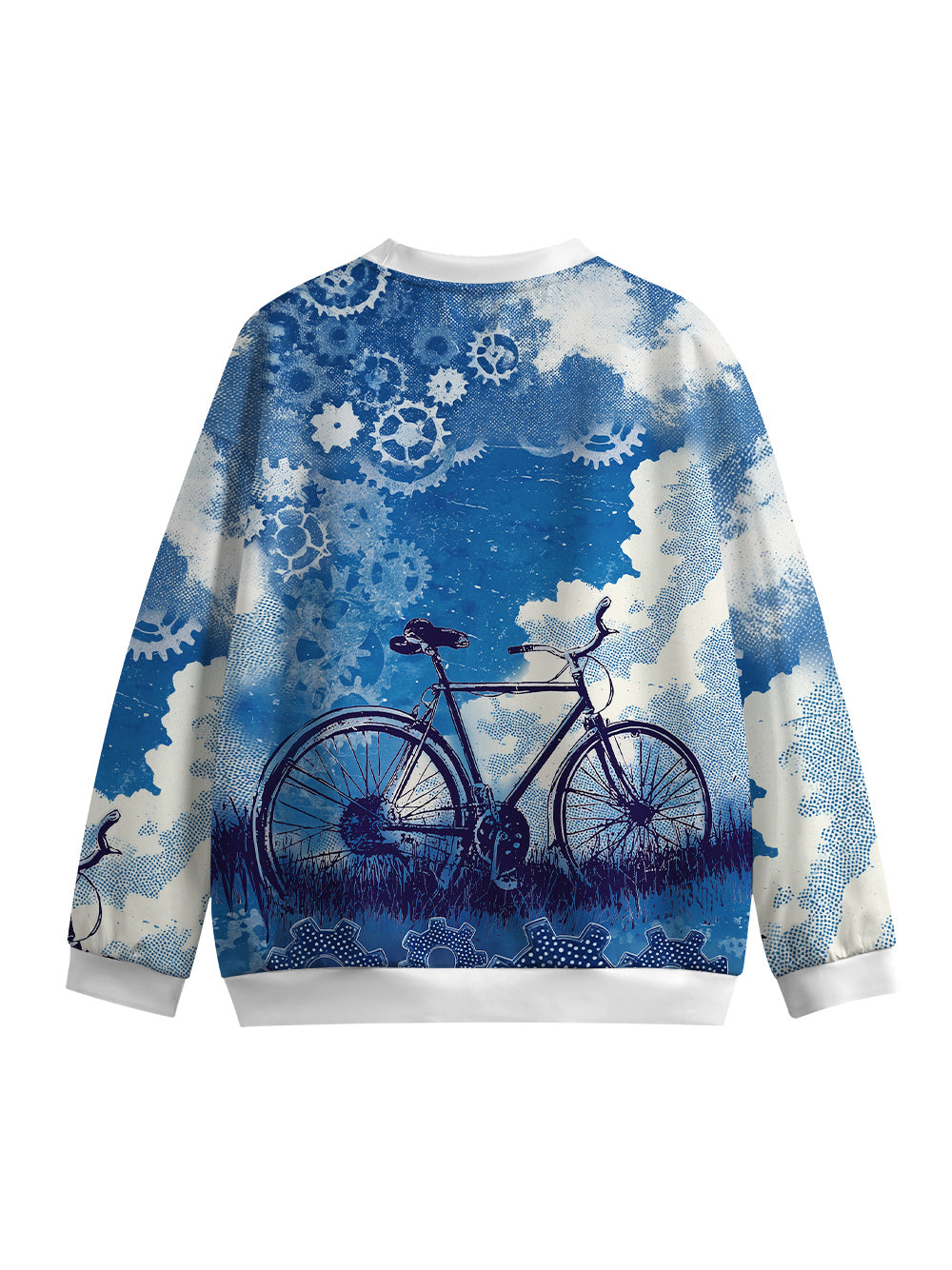 Orionride Ink Blue Sky Crew Neck Pullover Sweatshirt