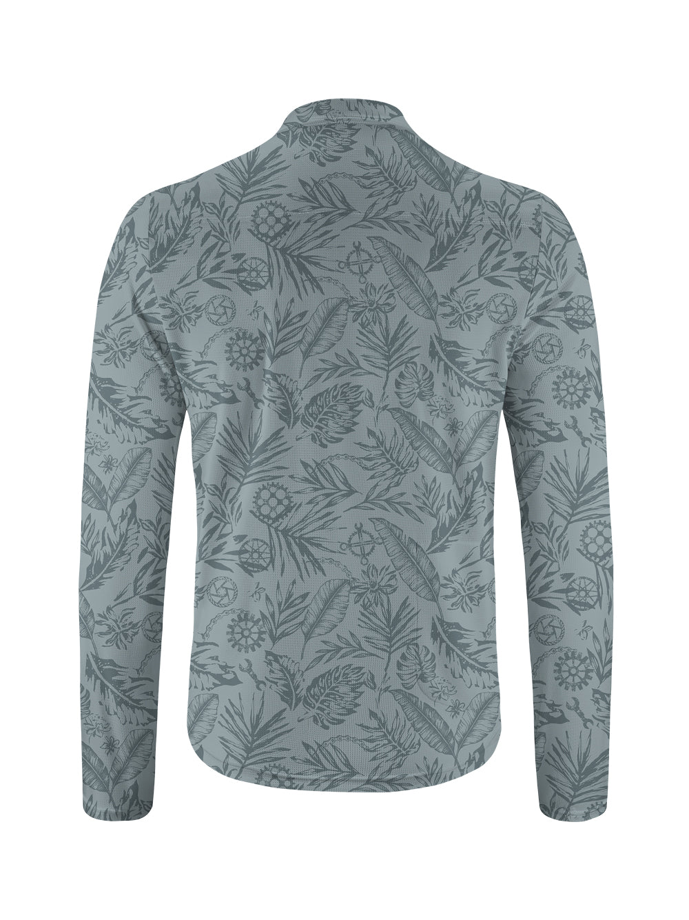Orionride Leaves And Gears Long Sleeve Half Zipper Mountain Bike Jersey