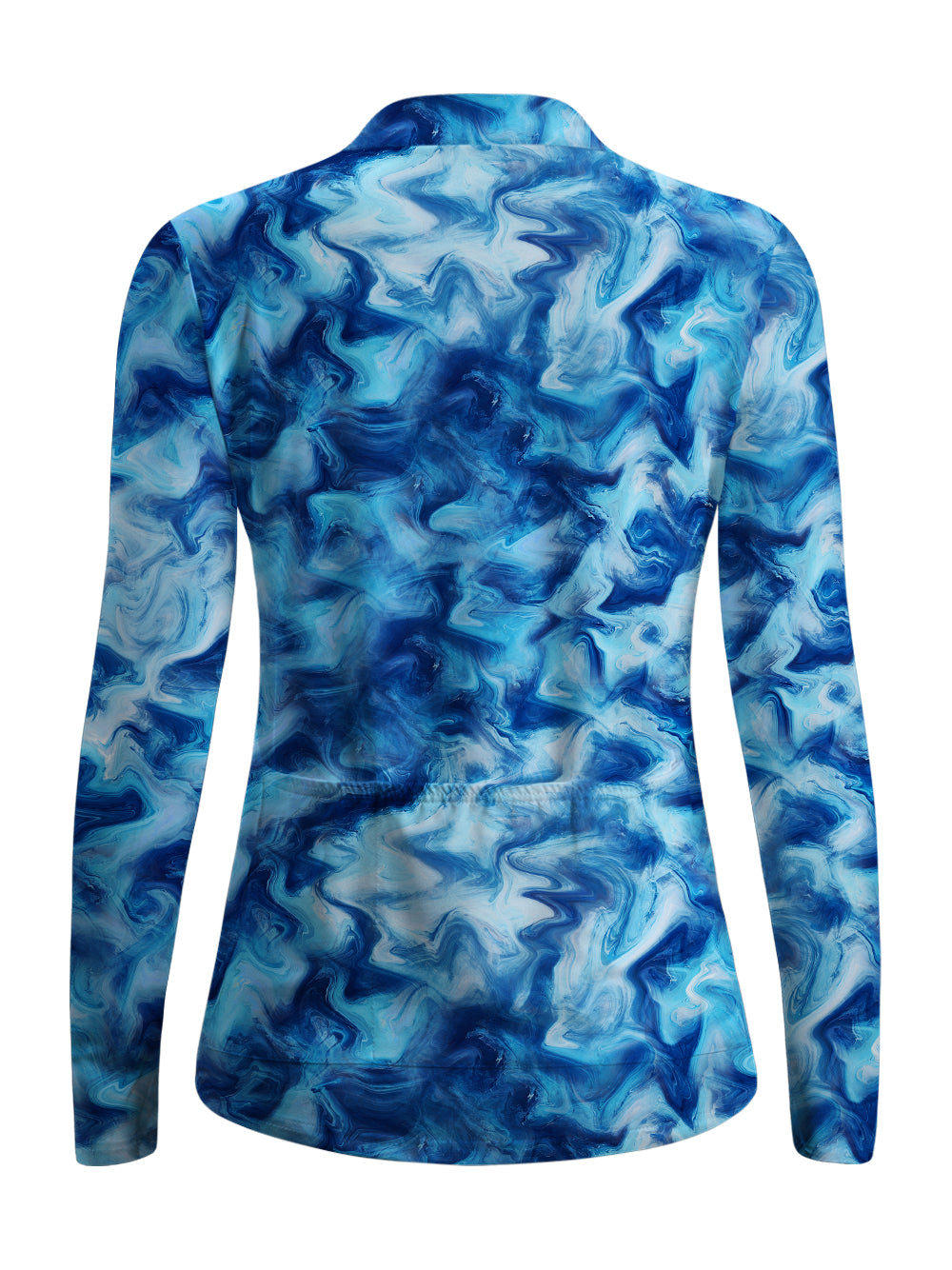 Orionride Blue Water Ripples Women's Quarter Zipper Long Sleeve Jersey