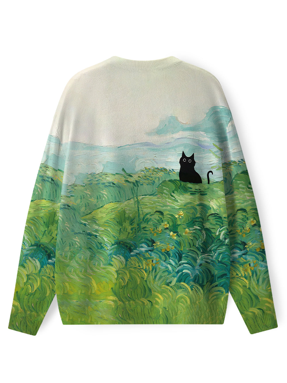 Orionride Oil Painting Black Cat Men's Sweaters