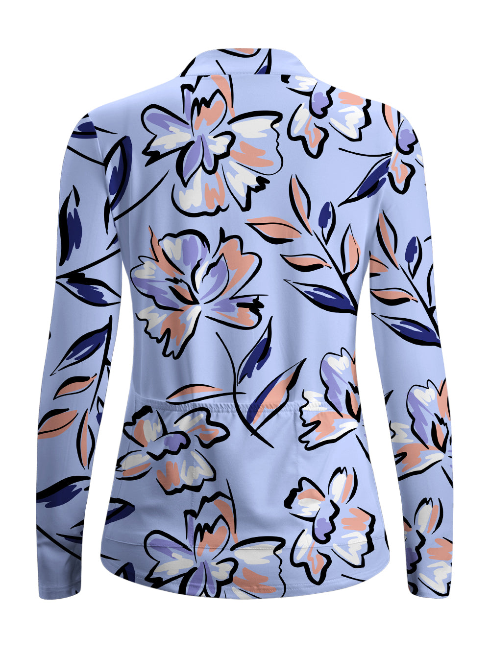 Orionride Lilac Floral Women's Quarter Zipper Long Sleeve Jersey