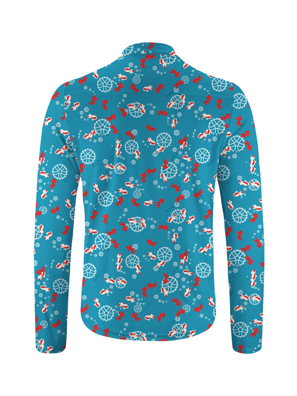 Orionride Undersea Goldfish Long Sleeve Half Zipper Mountain Bike Jersey