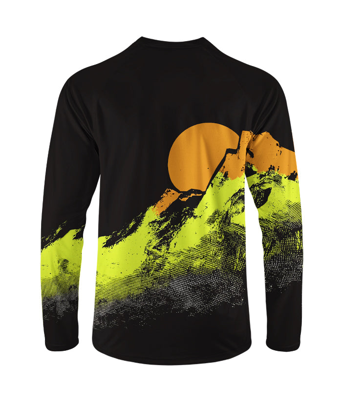 Orionride Sunset Golden Mountain Long Sleeve Downhill Jersey