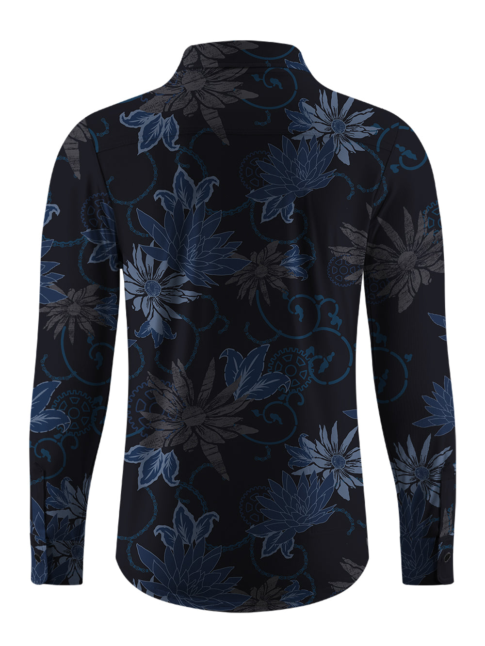 Orionride Dark Flowers Men's Stretchy Breathable Long Sleeve Gravel Shirt