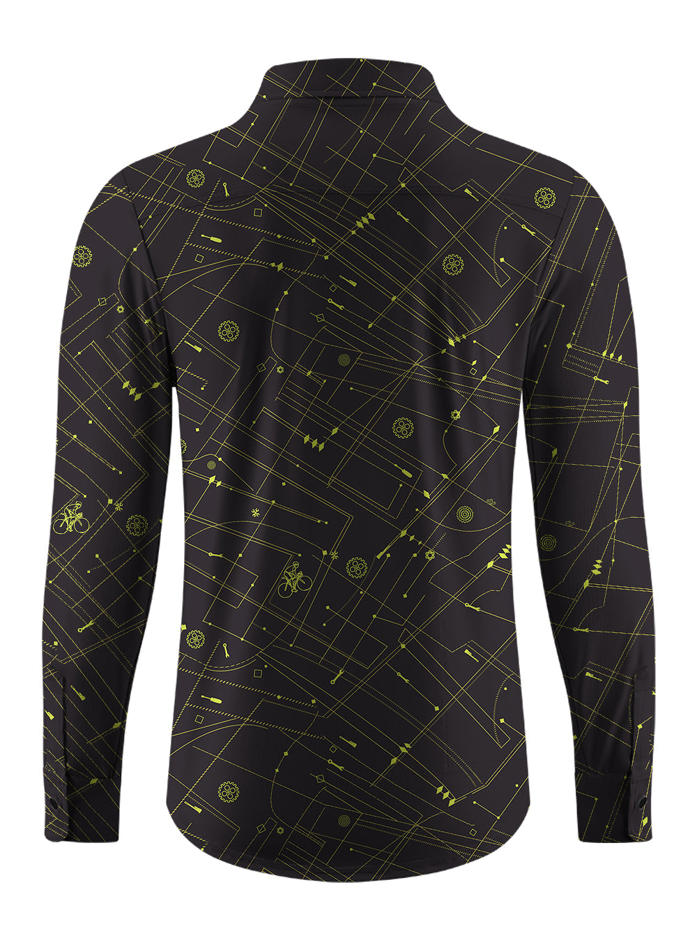 Orionride Golden Lines Men's Stretchy Breathable Long Sleeve Gravel Shirt