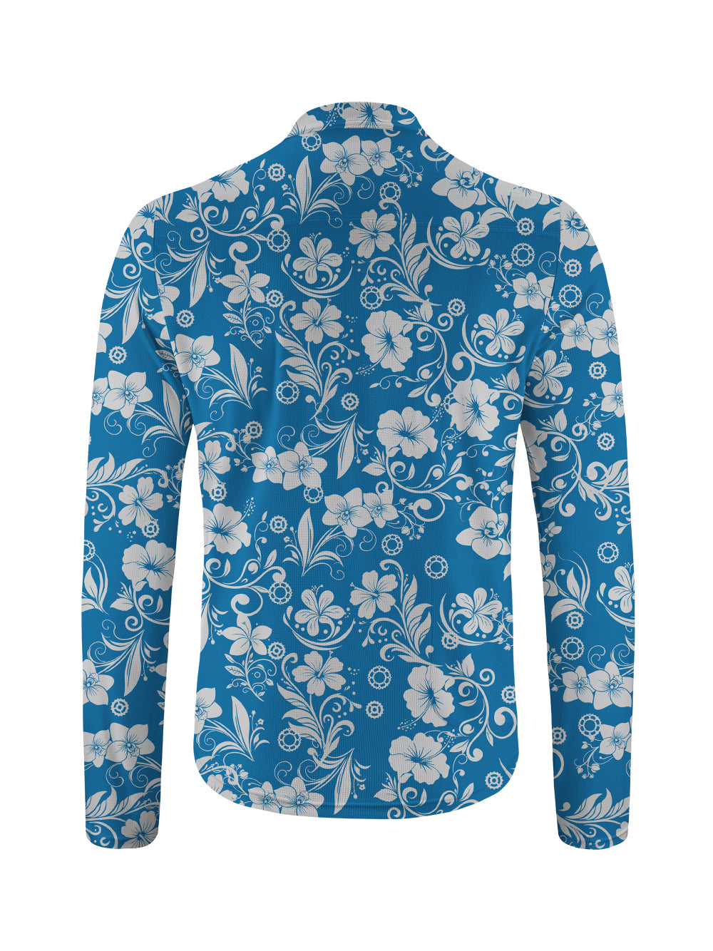 Orionride Hawaiian Flowers Long Sleeve Half Zipper Mountain Bike Jersey
