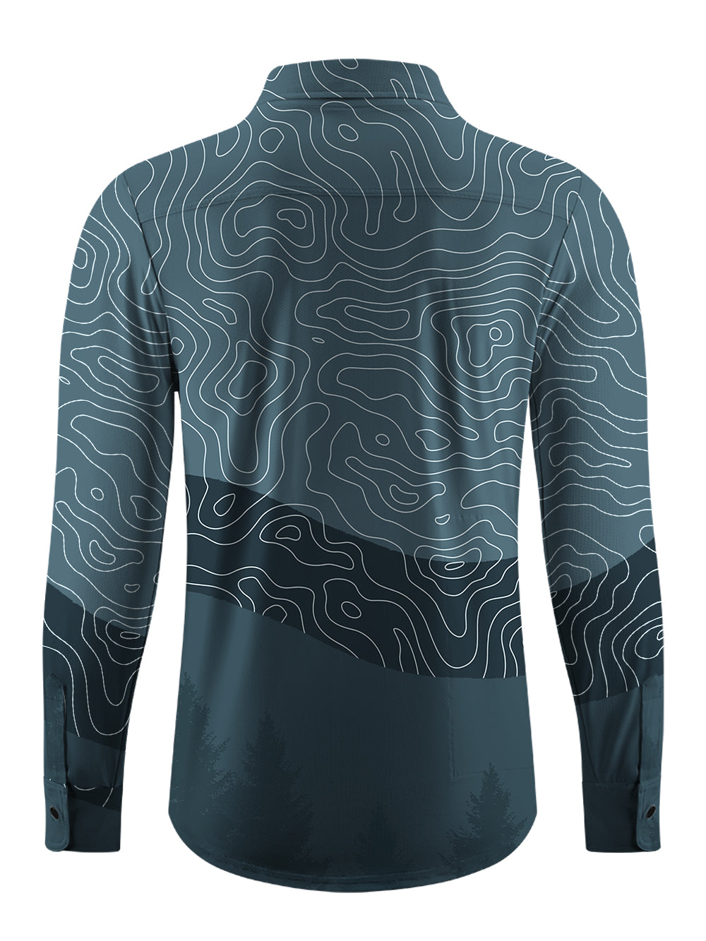 Orionride Challenging Contour Lines Men's Stretchy Breathable Long Sleeve Gravel Shirt