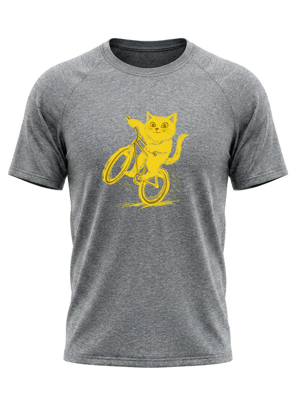 Orionride Cat Riding A Bike Short Sleeves Quick-Dry Training T-Shirt