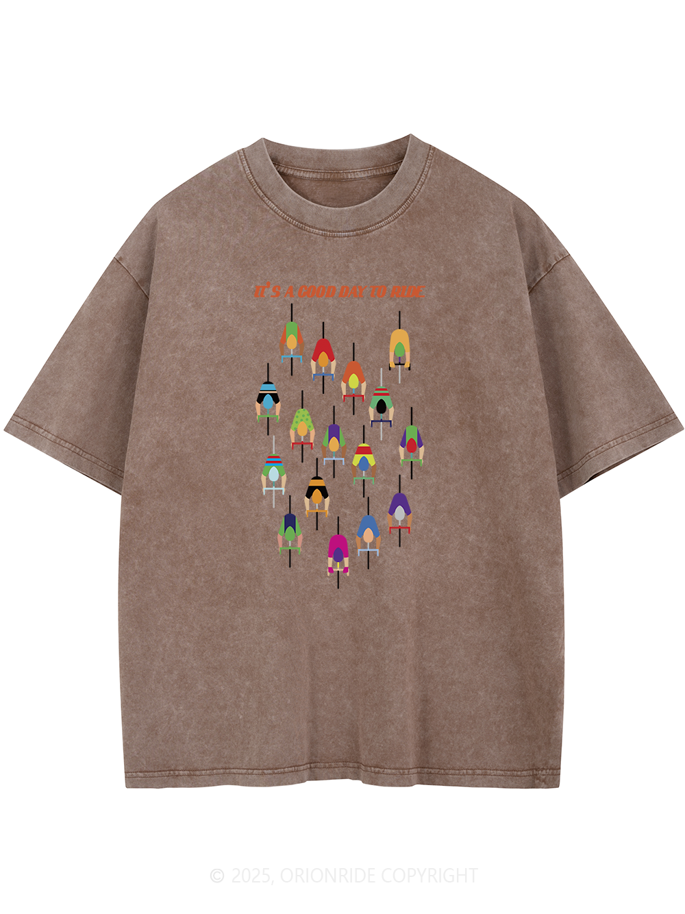 Orionride Good Day to Ride Short Sleeves Bike Washed T-Shirt