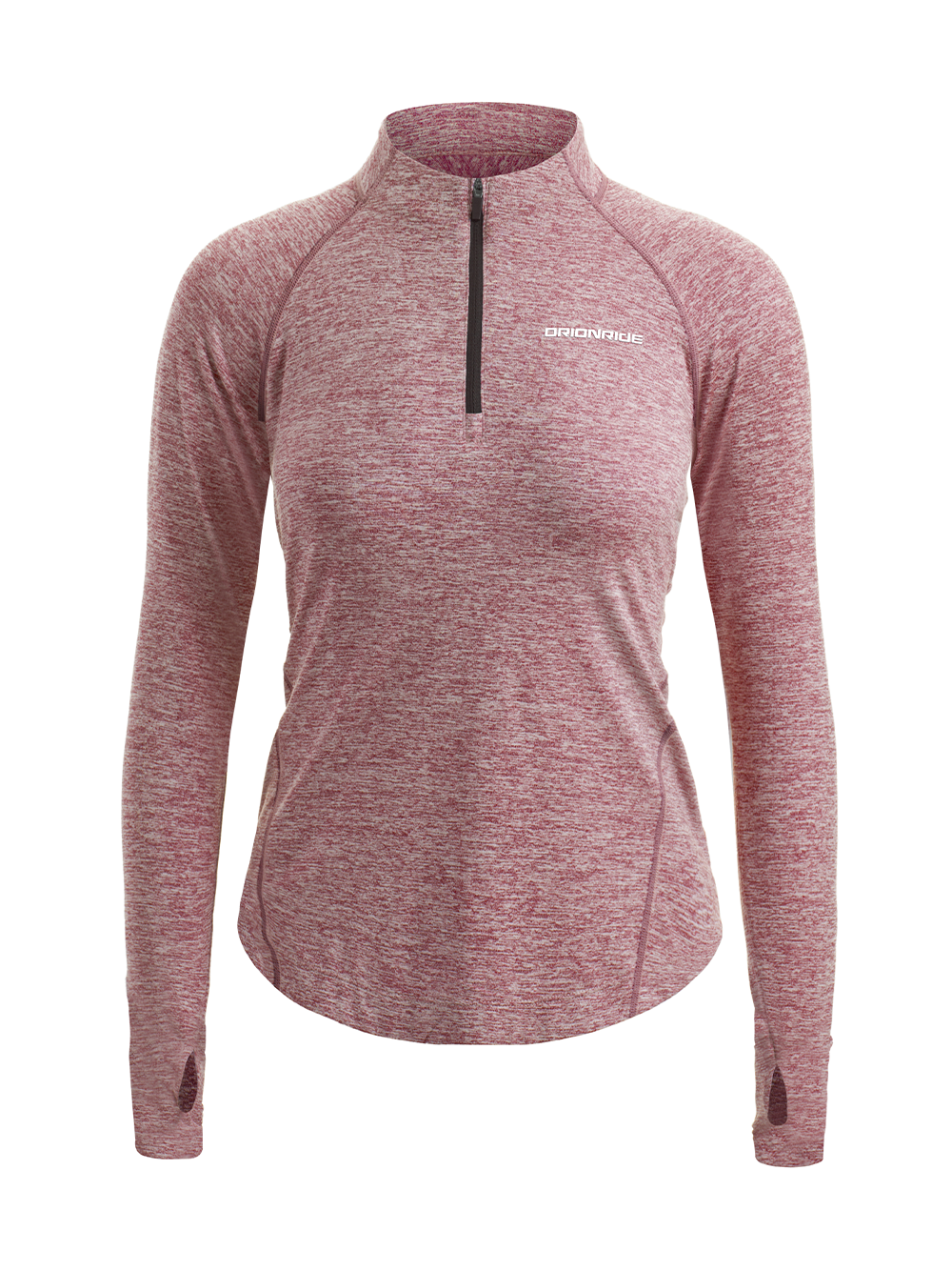 Orionride Women's Quick Dry Lightweight Quarter Zip Long Sleeve Shirt Rust Red