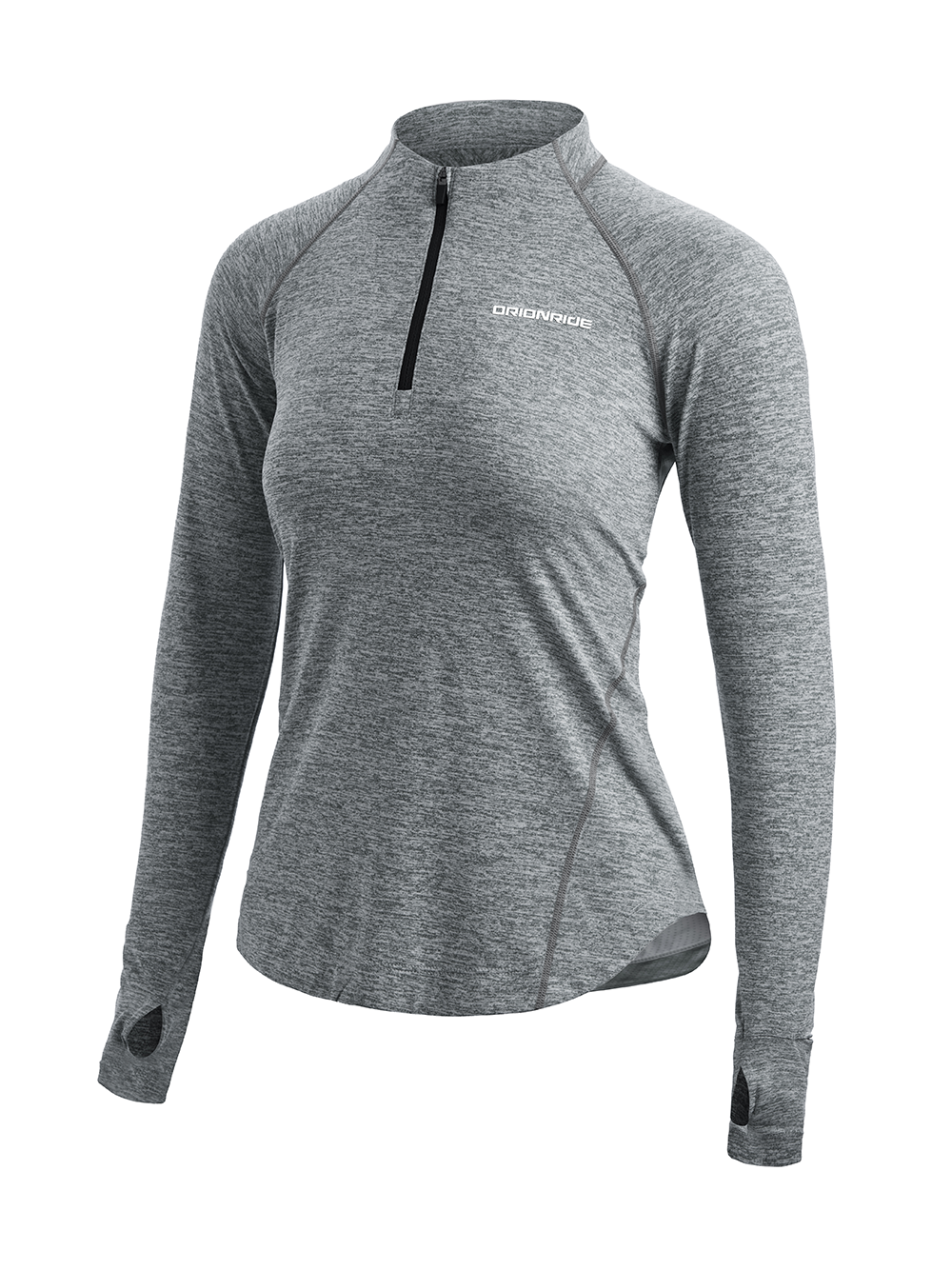 Orionride Women's Quick Dry Lightweight Quarter Zip Long Sleeve Shirt Gray