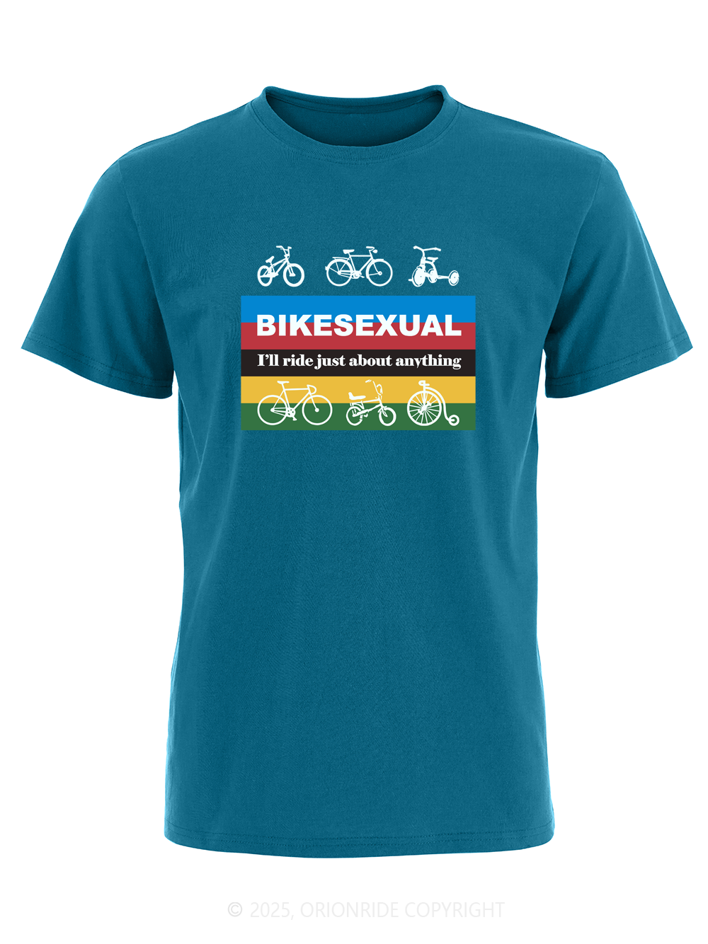 Orionride Color Strip Cycling Short Sleeves Bike T-Shirt