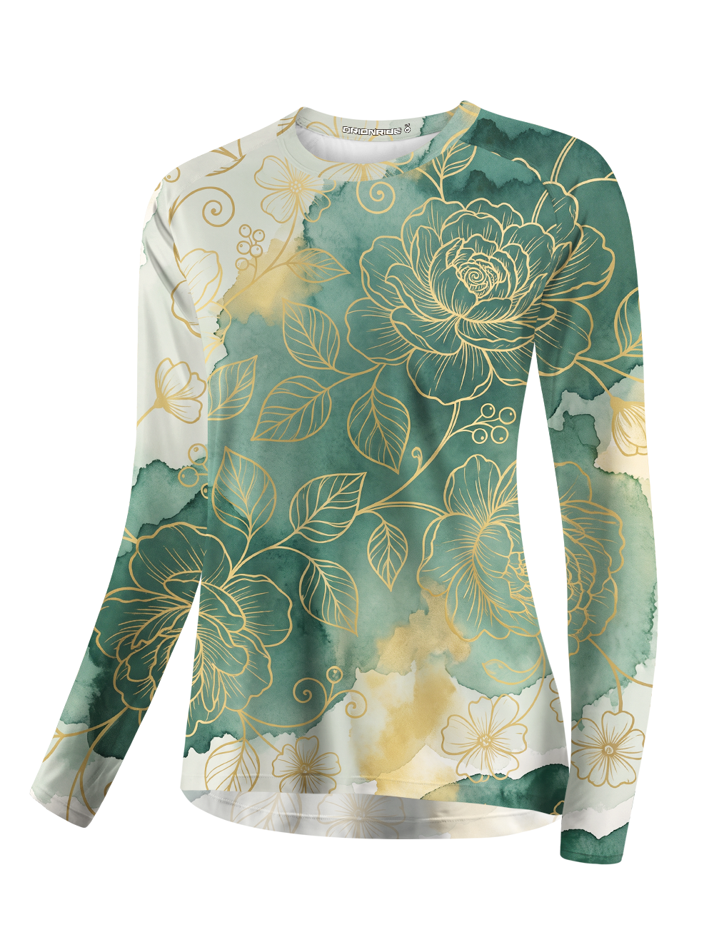 Orionride Gold Thread Flowers Women's Quick Dry Downhill Jersey