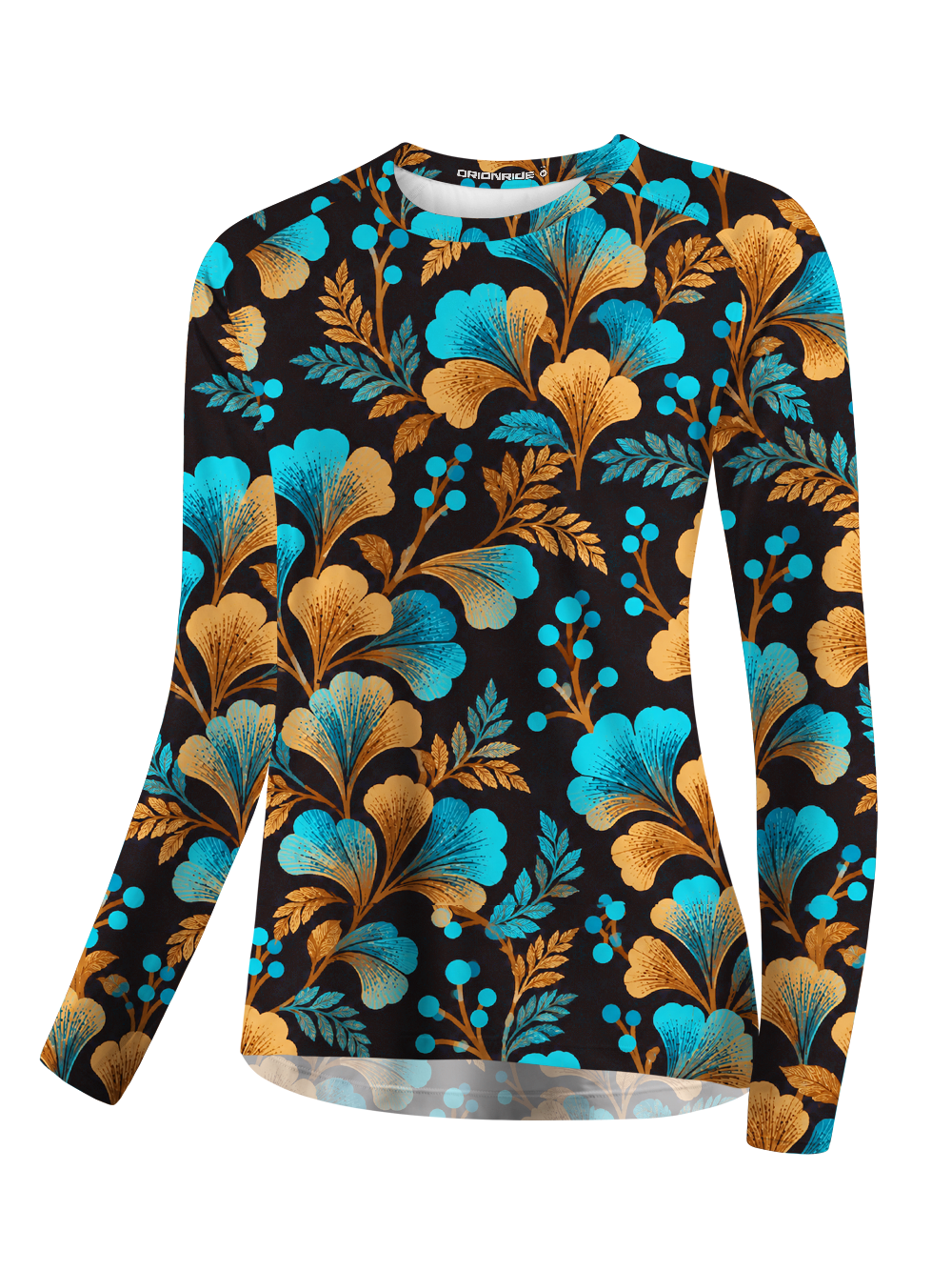 Orionride Blue Gold Bloom Women's Quick Dry Downhill Jersey