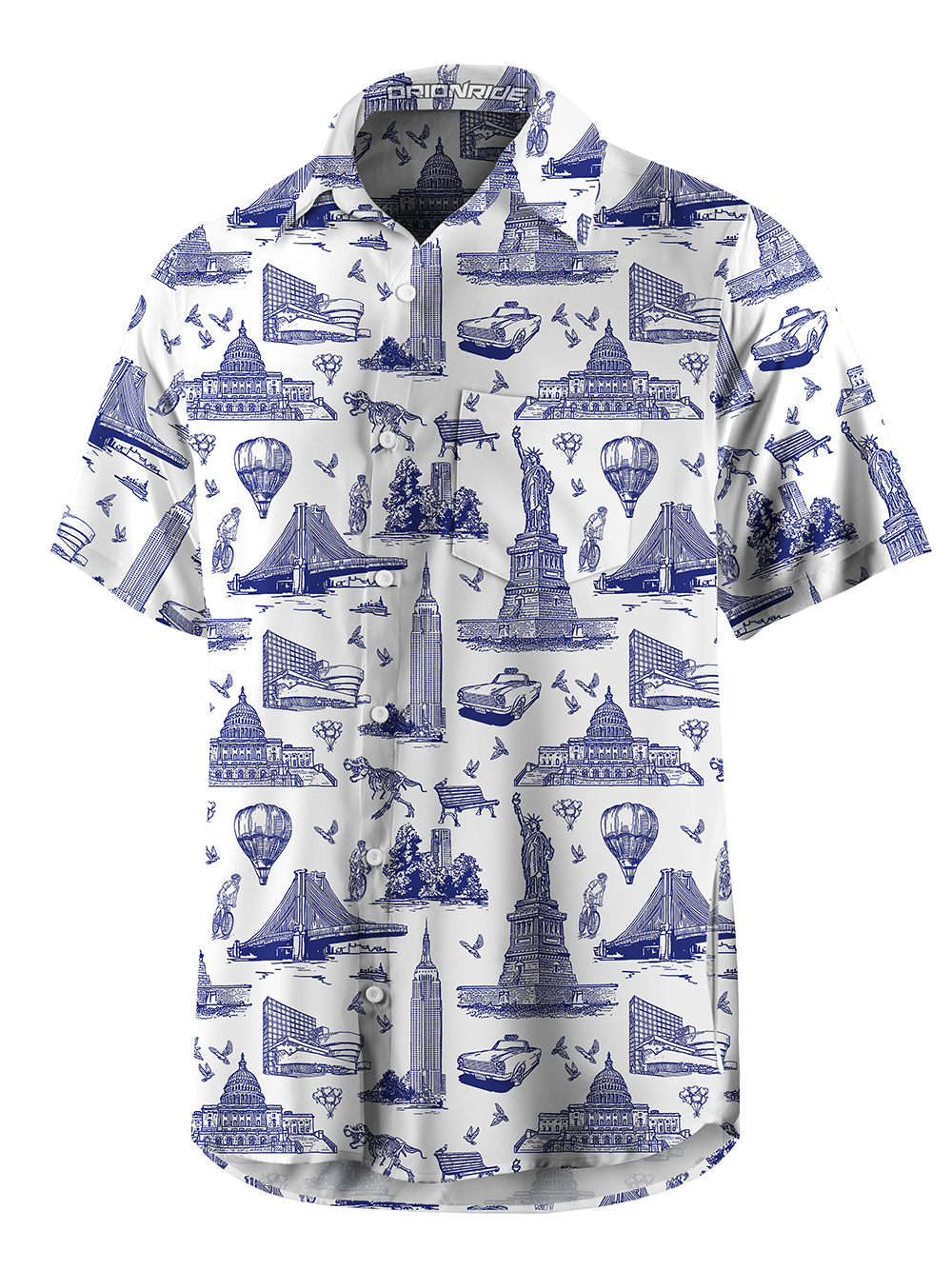 Orionride Short Sleeves New York Stories Zipper Pockets Ultra Lightweight Gravel Shirt