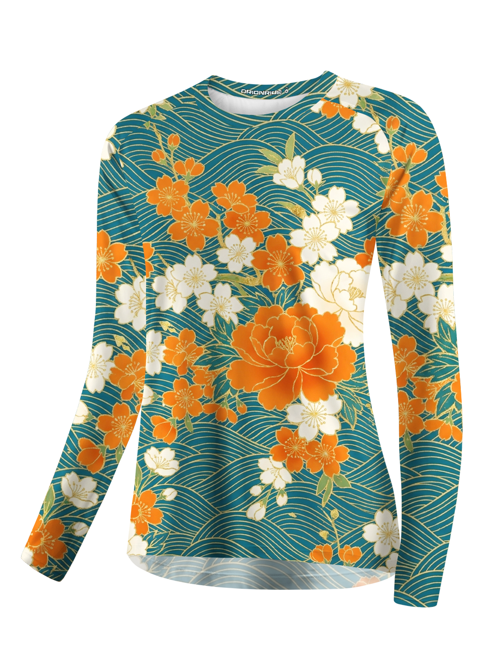Orionride Floral Wave Pattern Women's Quick Dry Downhill Jersey
