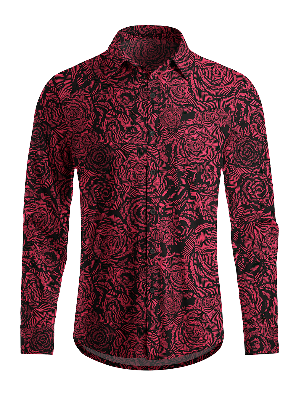 Orionride Rose Outline Men's Stretchy Breathable Long Sleeve Gravel Shirt
