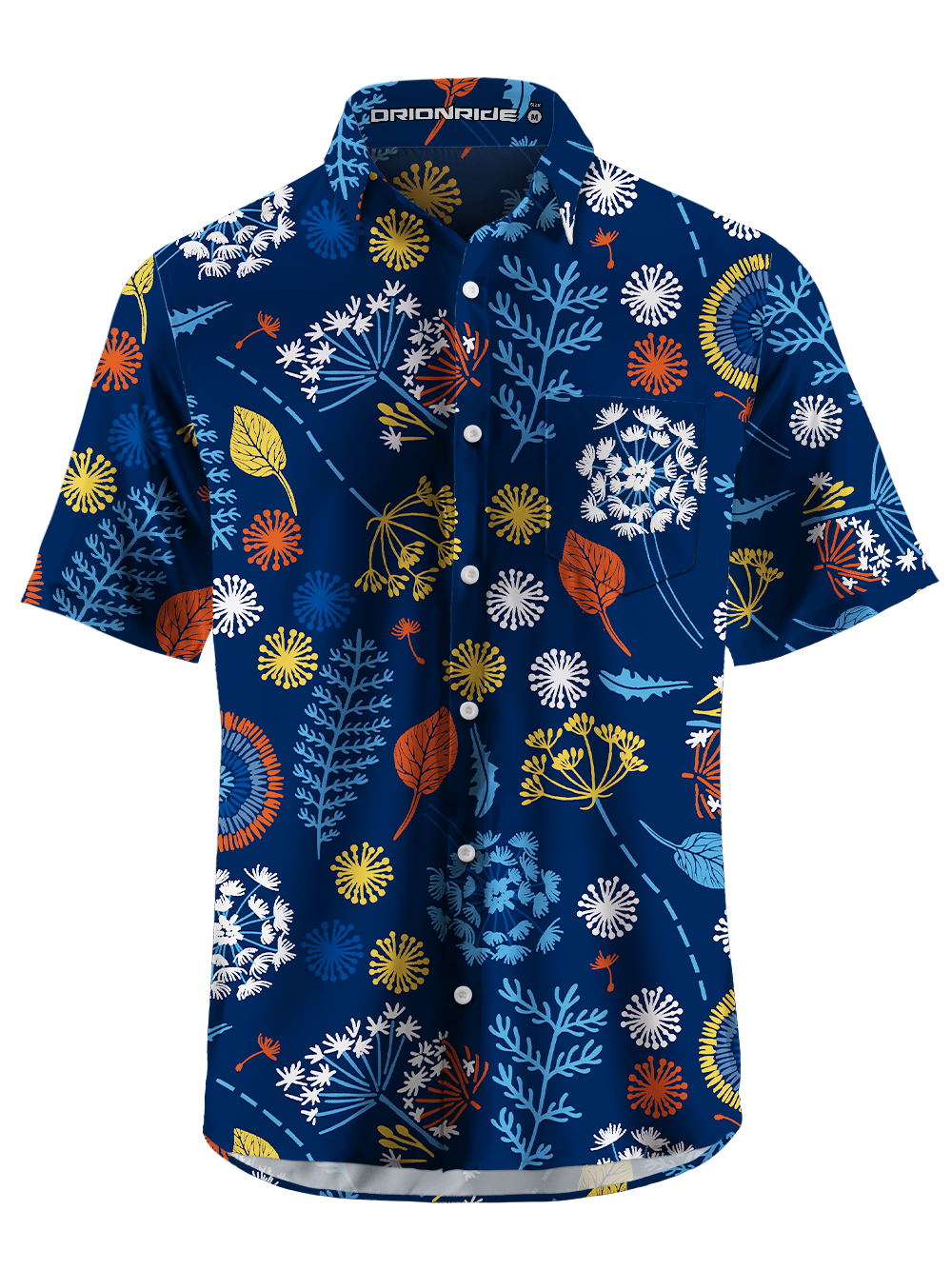 Orionride Night Botanicals Zipper Pockets Ultra Lightweight Short Sleeves Gravel Shirt
