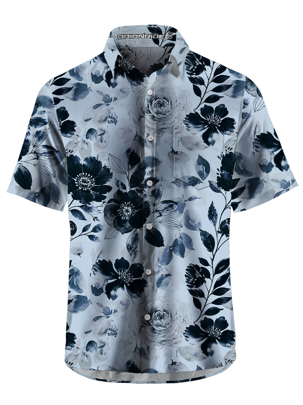 Orionride Ink Garden Zipper Pockets Ultra Lightweight Short Sleeves Gravel Shirt