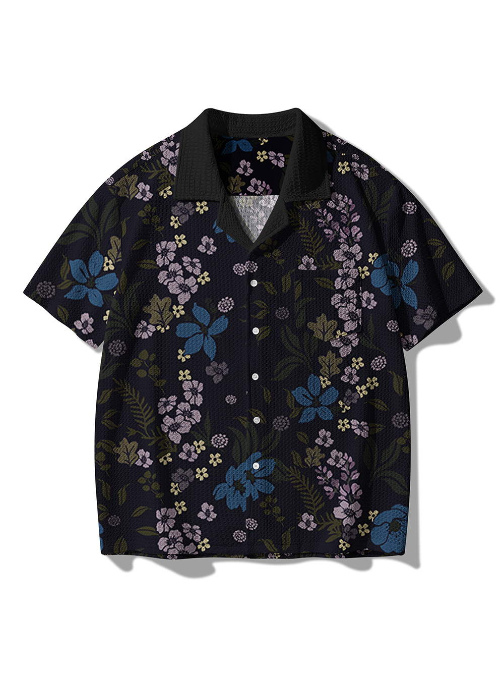 Orionride Lavender-Colored Clusters Men's Camp Collar Knitted Shirt