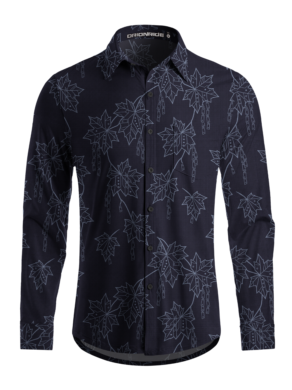 Orionride Chain Maple Men's Stretchy Breathable Long Sleeve Gravel Shirt