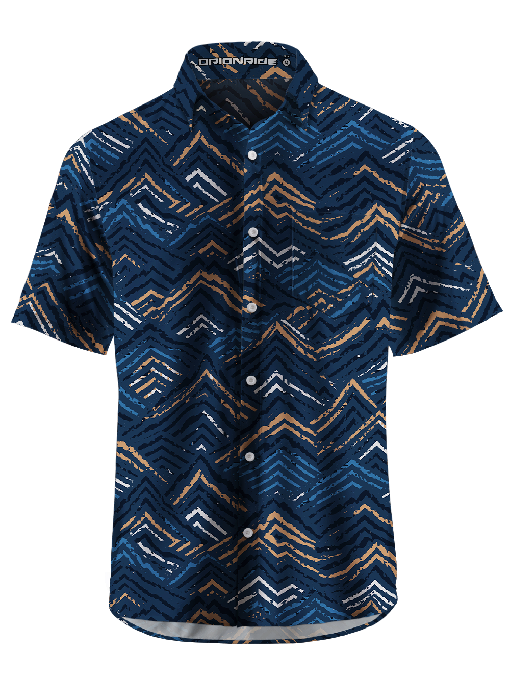 Orionride Layered Mountain Lines Zipper Pockets Ultra Lightweight Short Sleeves Gravel Shirt