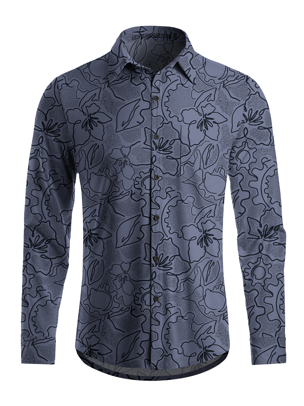 OrionrideTropical Leaves Men's Stretchy Breathable Long Sleeve Gravel Shirt