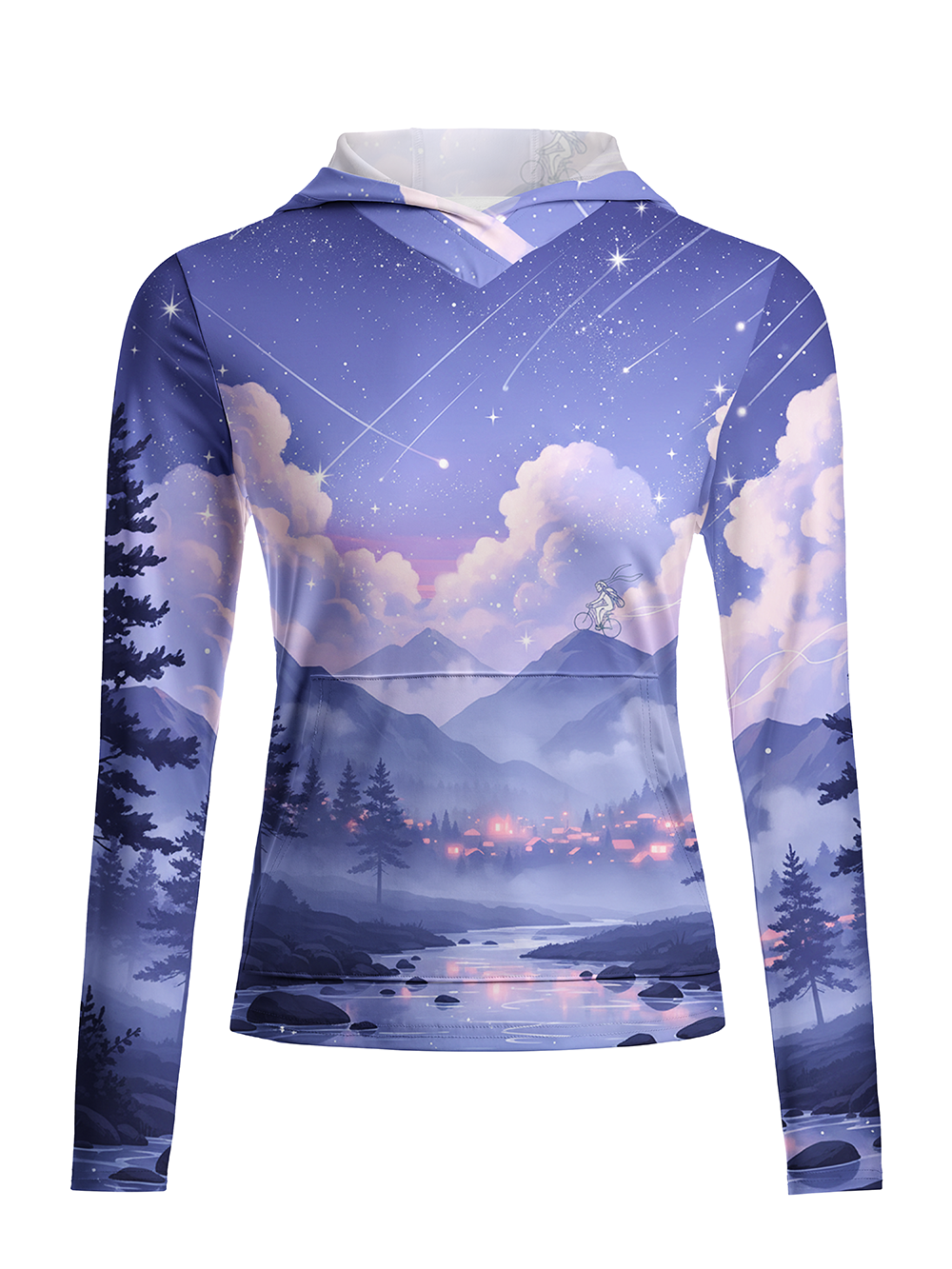 Orionride Meteor Shower Women's Long Sleeve Cycling Hoodie Shirt