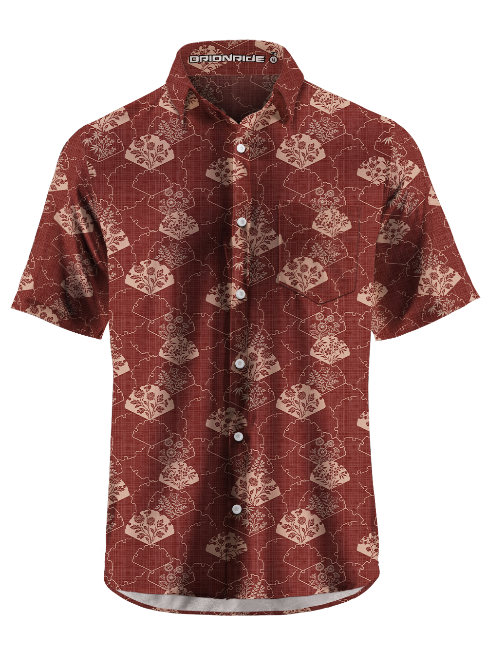 Orionride Flowers In Fan Zipper Pockets Ultra Lightweight Short Sleeves Gravel Shirt