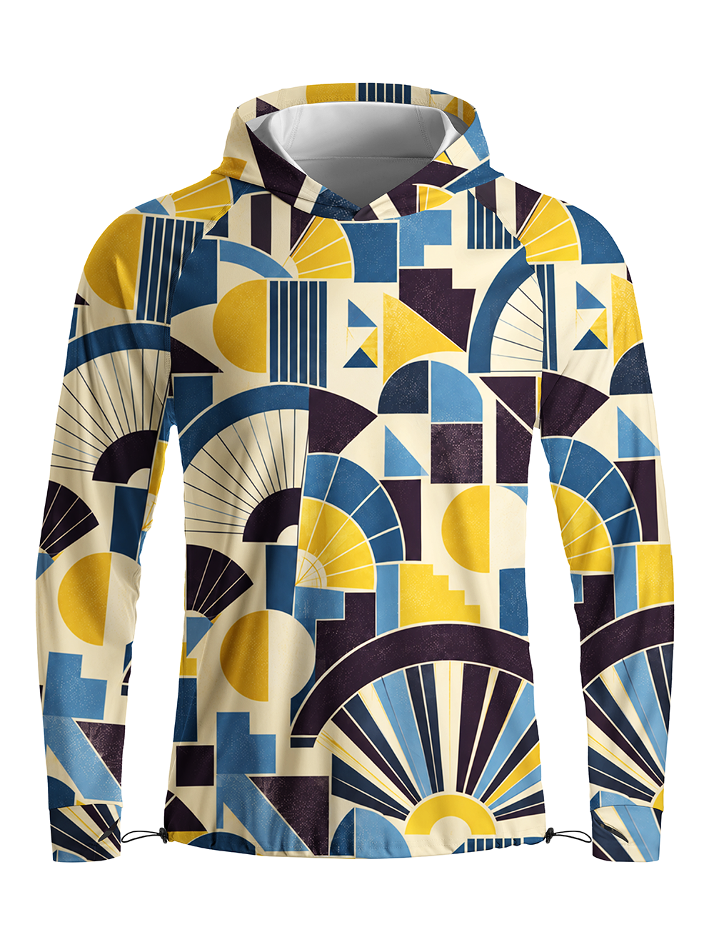 Orionride Geometric Fans Long Sleeve Cycling Hoodie Shirt