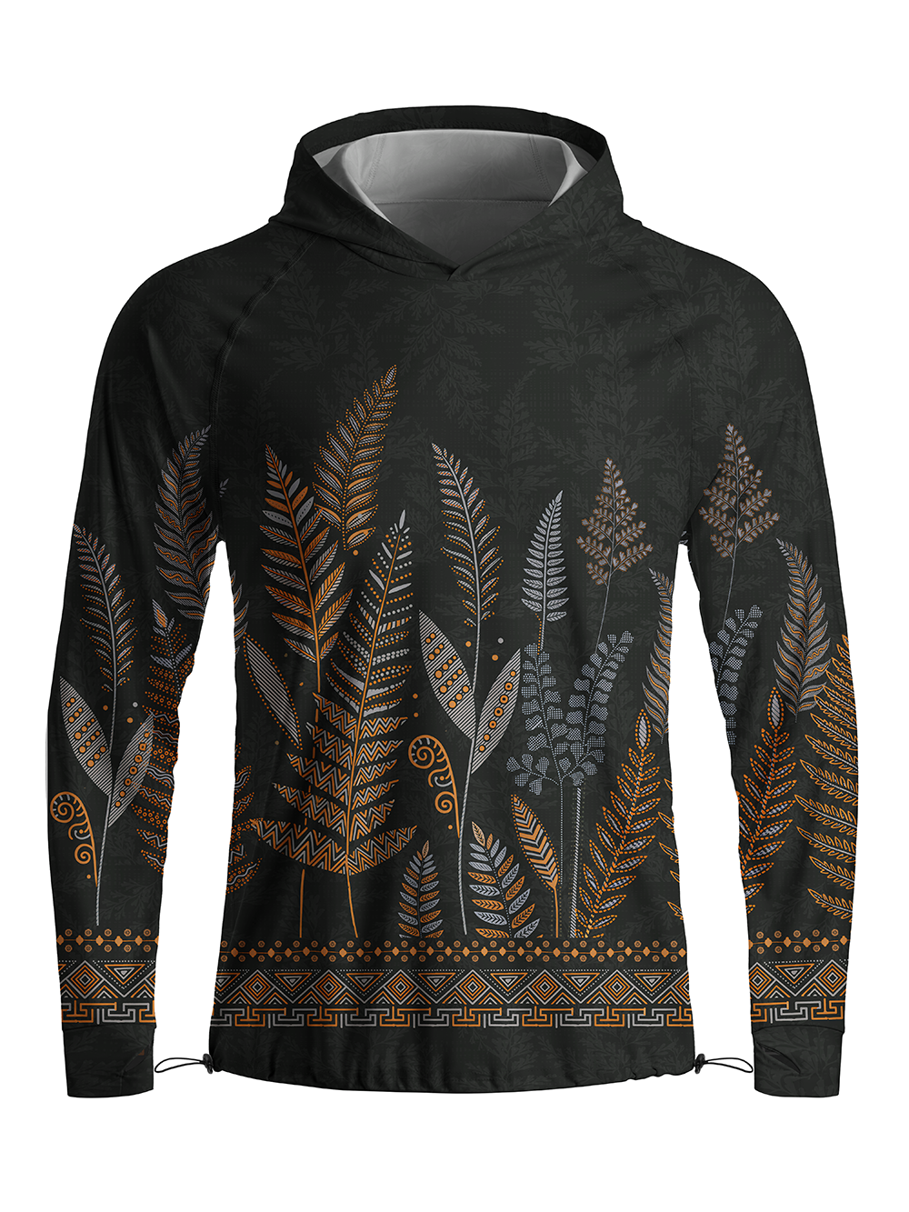 Orionride Night Fern Weave Long Sleeve Cycling Hoodie Shirt