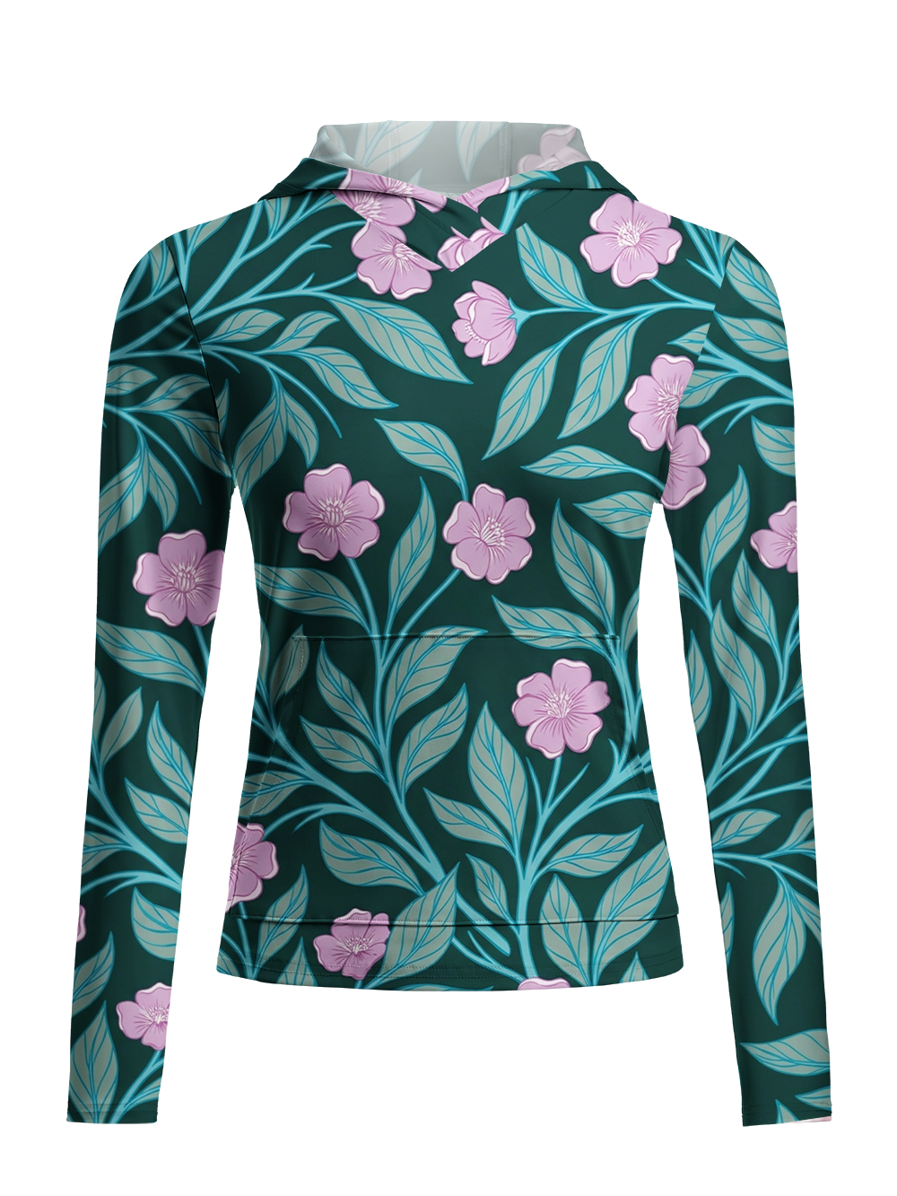 Orionride Matte Floral Women's Long Sleeve Cycling Hoodie Shirt