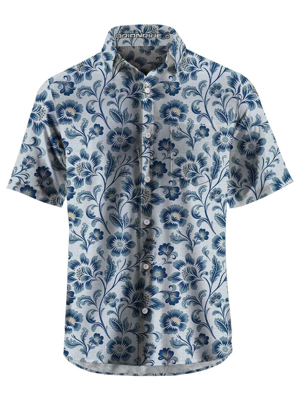Orionride Vintage Florals Zipper Pockets Ultra Lightweight Short Sleeves Gravel Shirt