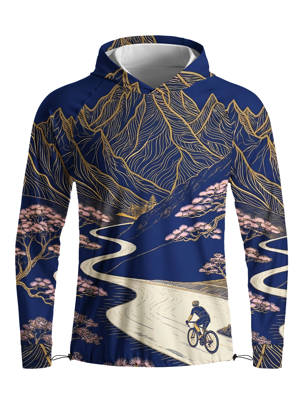 Orionride Line Mountain Ride Long Sleeve Cycling Hoodie Shirt