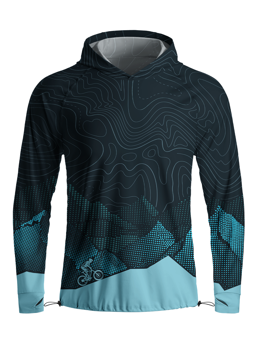 Orionride Real And Virtual Mountain Long Sleeve Cycling Hoodie Shirt