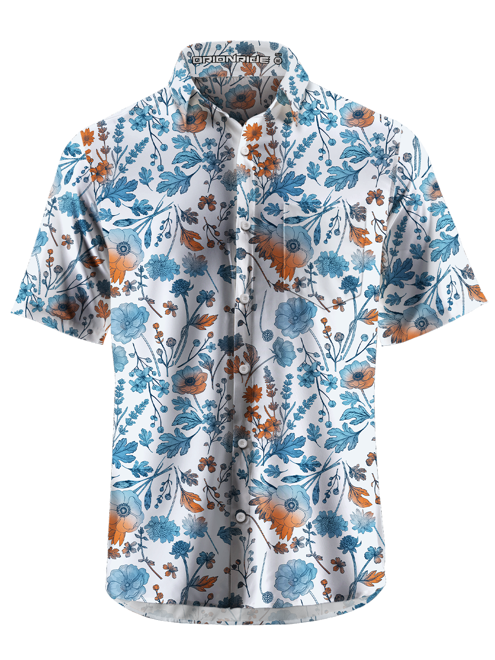 Orionride Floral Whisper Zipper Pockets Ultra Lightweight Short Sleeves Gravel Shirt