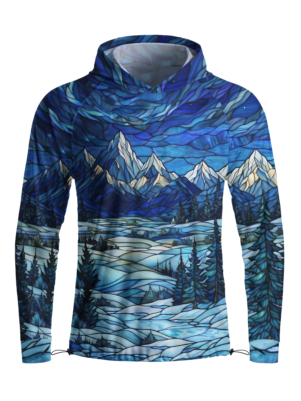 Orionride Blue Glass Winter Long Sleeve Cycling Hoodie Shirt