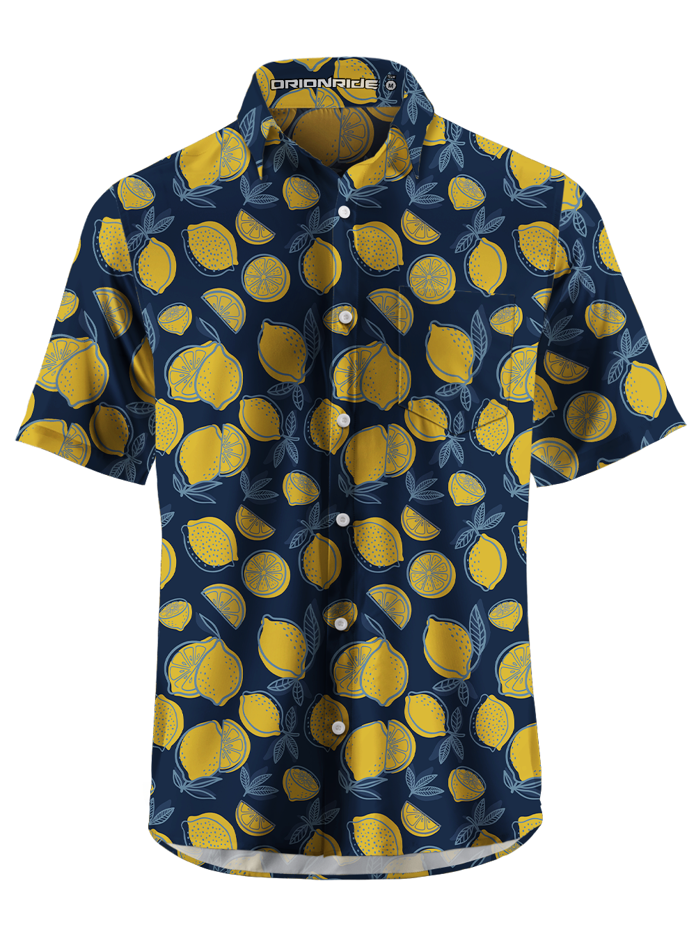 Orionride Lemon Night Zipper Pockets Ultra Lightweight Short Sleeves Gravel Shirt