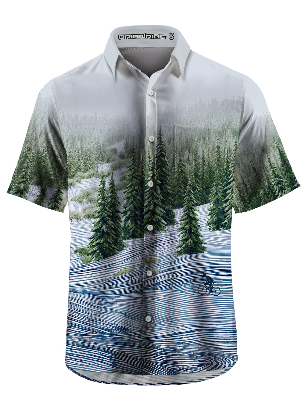 Orionride Misty Forest Ride Zipper Pockets Ultra Lightweight Short Sleeves Gravel Shirt