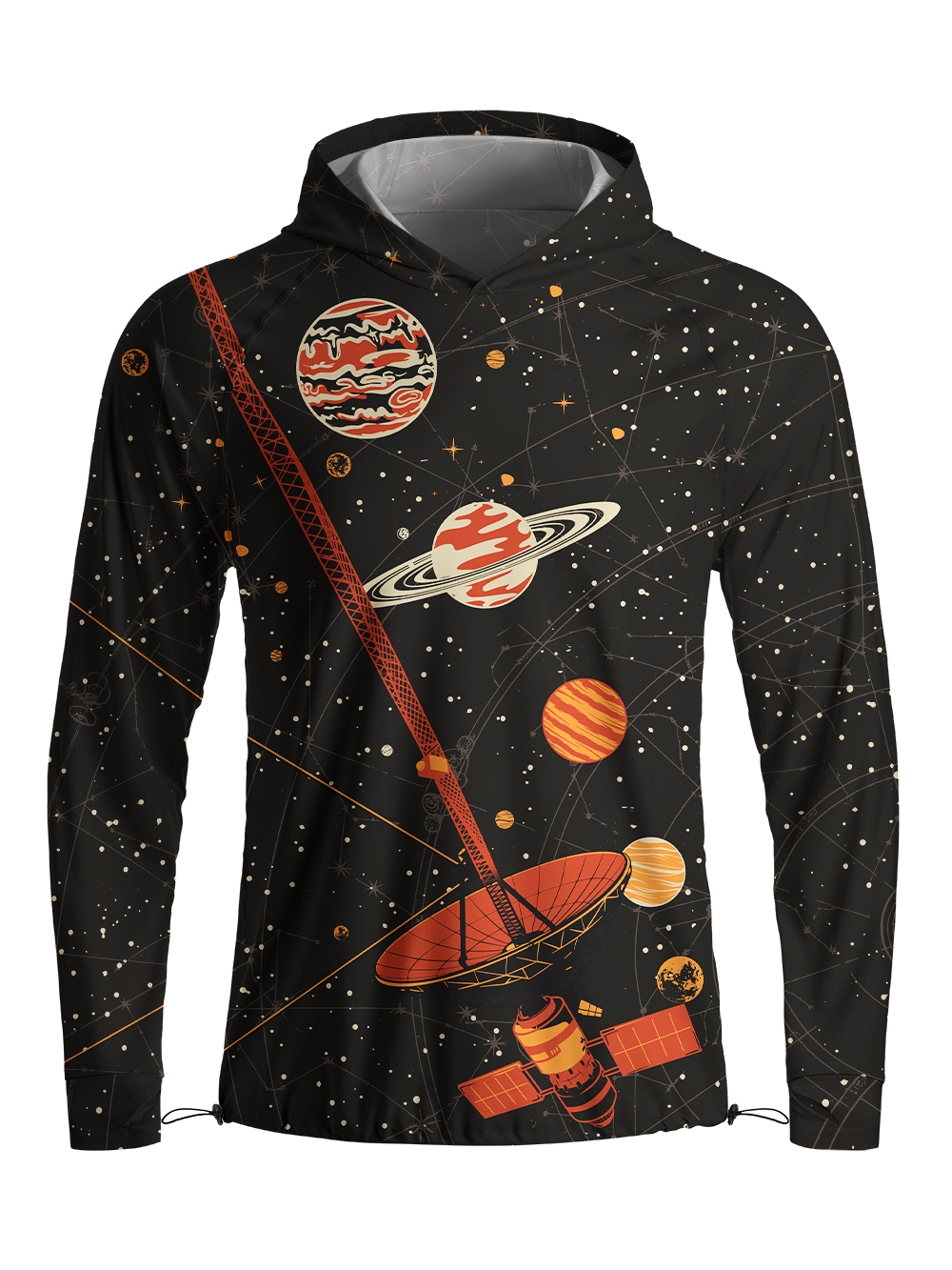 Orionride Starry Sky Background Long Sleeve Cycling Hoodie Shirt