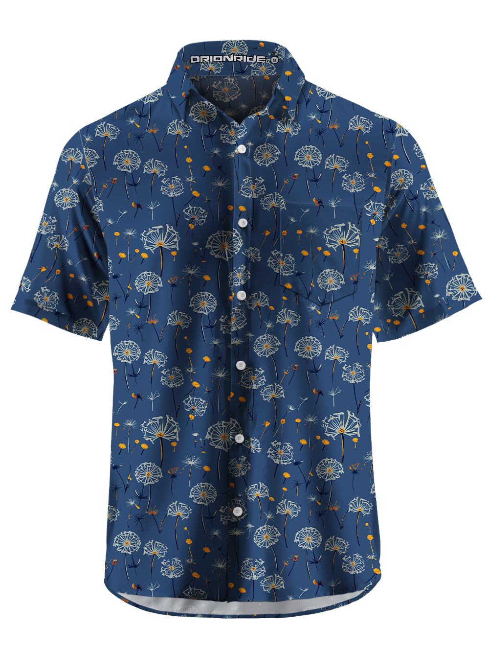 Orionride Warm Dandelion Field Zipper Pockets Ultra Lightweight Short Sleeves Gravel Shirt