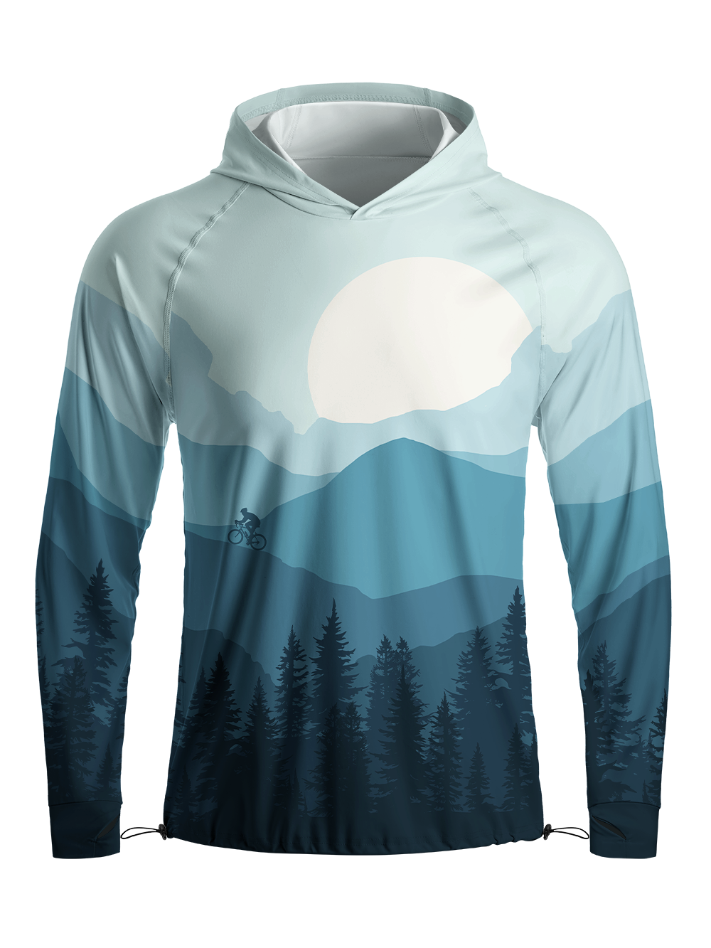 Orionride Warm Pine Shadow Long Sleeve Cycling Hoodie Shirt