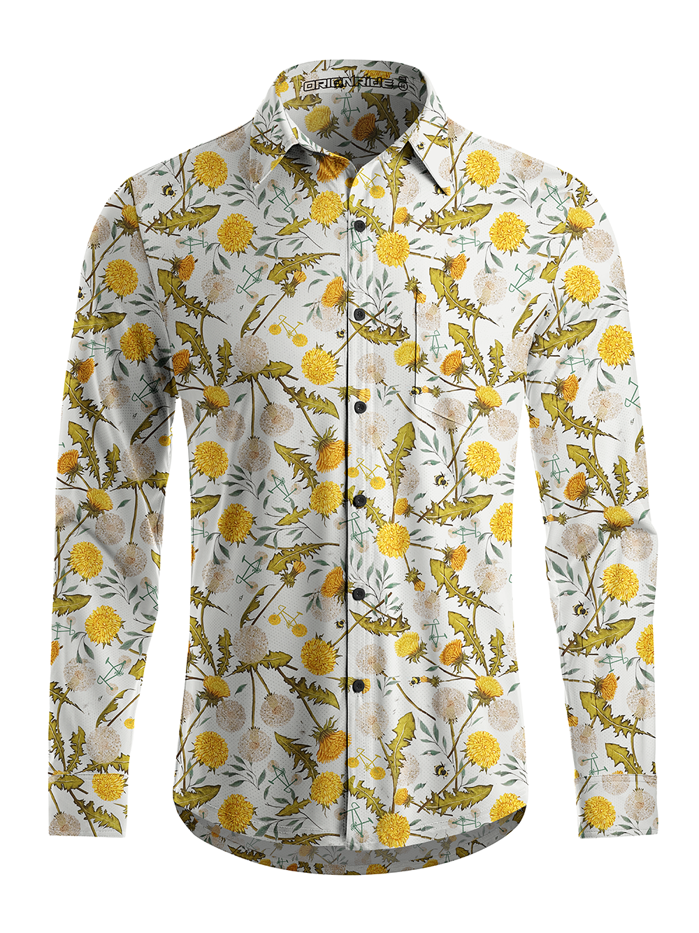 Orionride Dandelion Wheel Men's Stretchy Breathable Long Sleeve Gravel Shirt